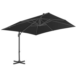 vidaXL Sombrilla voladiza con poste de aluminio antracita 300x300 cm
