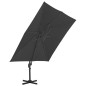 vidaXL Sombrilla voladiza con poste de aluminio antracita 300x300 cm vidaXL Sombrilla voladiza con poste de aluminio antracita 300x300 cm