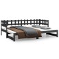 vidaXL Sofá cama extraíble madera maciza de pino gris 2x(80x200) cm vidaXL Sofá cama extraíble madera maciza de pino gris 2x(80x200) cm