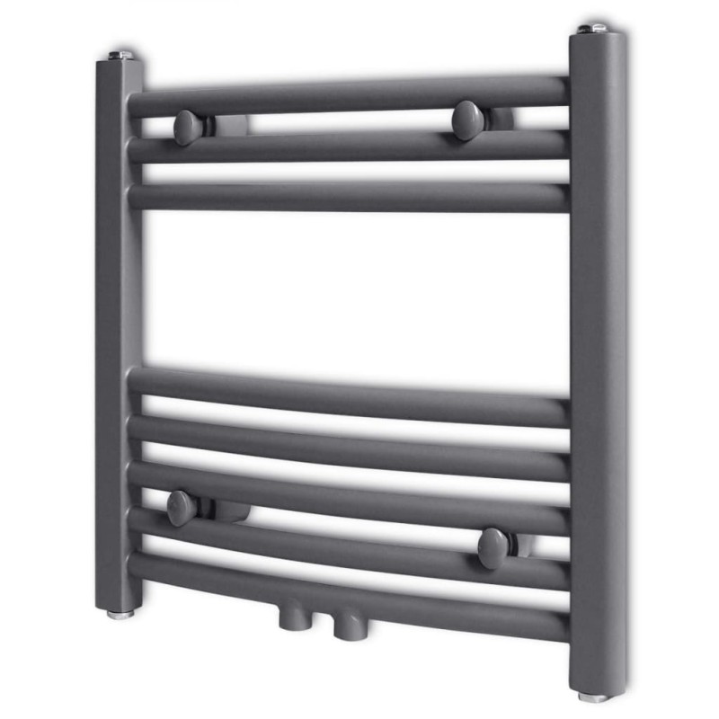 vidaXL Radiador toallero de baño curvo gris 480x480 mm vidaXL Radiador toallero de baño curvo gris 480x480 mm