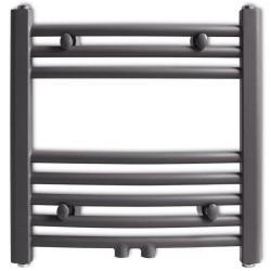 vidaXL Radiador toallero de baño curvo gris 480x480 mm