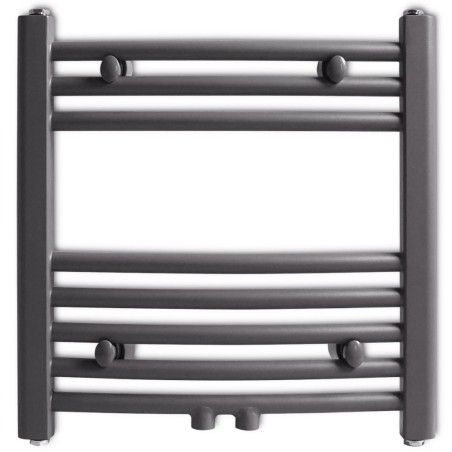 vidaXL Radiador toallero de baño curvo gris 480x480 mm