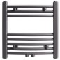 vidaXL Radiador toallero de baño curvo gris 480x480 mm vidaXL Radiador toallero de baño curvo gris 480x480 mm