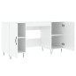vidaXL Escritorio madera contrachapada blanco brillante 140x50x75 cm vidaXL Escritorio madera contrachapada blanco brillante 140x50x75 cm