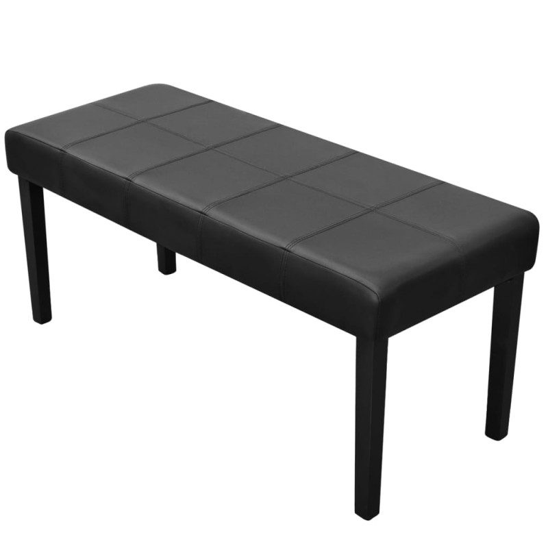 vidaXL Banco de cuero artificial de alta calidad negro vidaXL Banco de cuero artificial de alta calidad negro