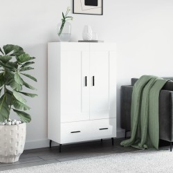 vidaXL Aparador alto madera de ingeniería blanco brillo 69,5x31x115 cm