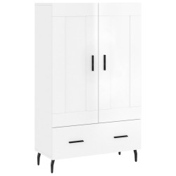 vidaXL Aparador alto madera de ingeniería blanco brillo 69,5x31x115 cm