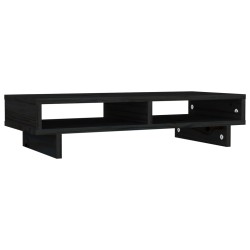 vidaXL Soporte para monitor madera maciza de pino negro 60x27x14 cm