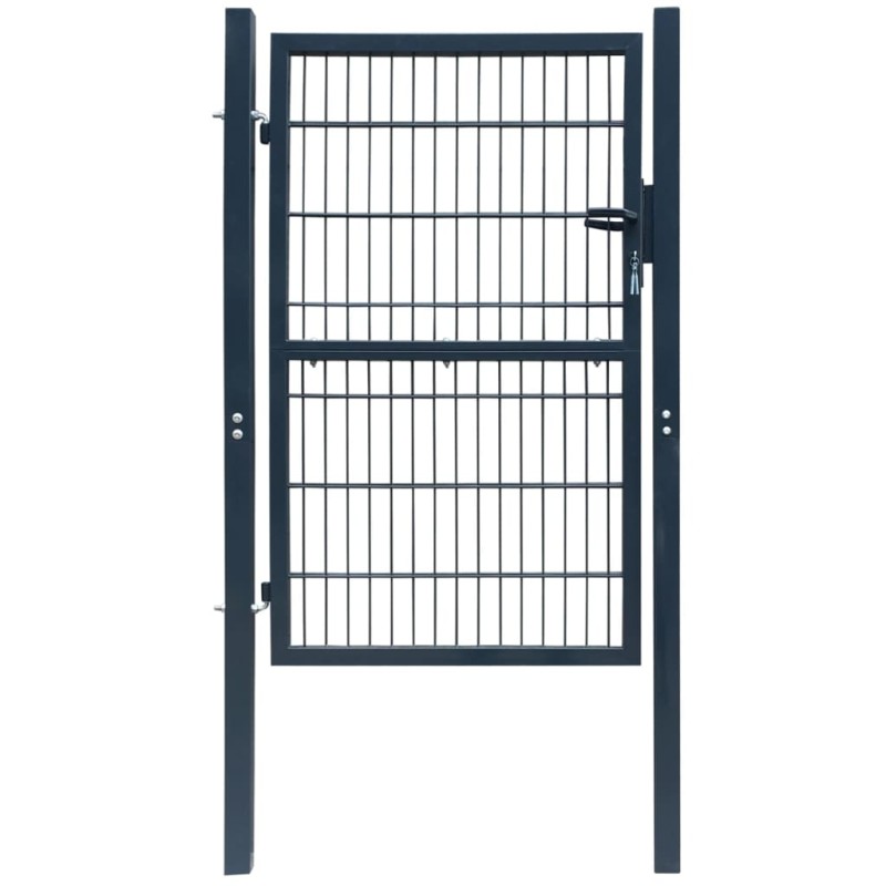 vidaXL Puerta de valla de acero gris antracita 106x248 cm vidaXL Puerta de valla de acero gris antracita 106x248 cm