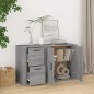 vidaXL Aparador de madera contrachapada gris Sonoma 100x33x59,5 cm