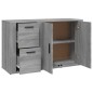 vidaXL Aparador de madera contrachapada gris Sonoma 100x33x59,5 cm