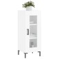 vidaXL Aparador de madera contrachapada blanco brillante 34,5x34x90 cm