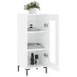 vidaXL Aparador de madera contrachapada blanco brillante 34,5x34x90 cm