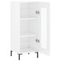 vidaXL Aparador de madera contrachapada blanco brillante 34,5x34x90 cm