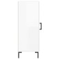 vidaXL Aparador de madera contrachapada blanco brillante 34,5x34x90 cm