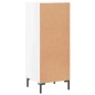 vidaXL Aparador de madera contrachapada blanco brillante 34,5x34x90 cm