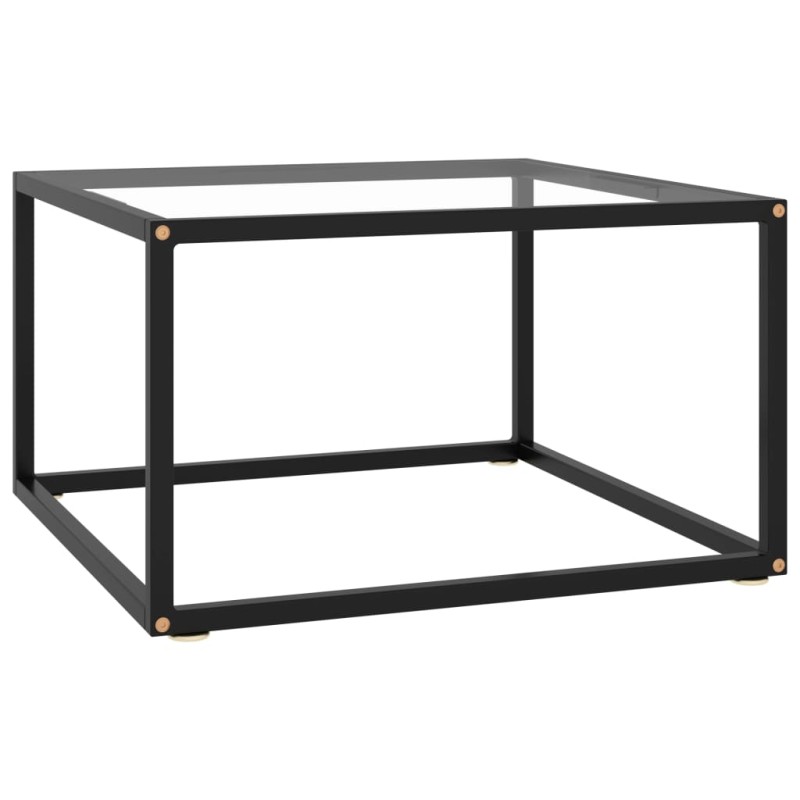 vidaXL Mesa de centro negra con vidrio templado 60x60x35 cm vidaXL Mesa de centro negra con vidrio templado 60x60x35 cm