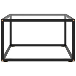 vidaXL Mesa de centro negra con vidrio templado 60x60x35 cm