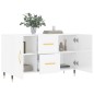 vidaXL Aparador de madera de ingeniería blanco brillante 100x36x60 cm