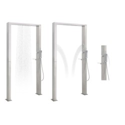 vidaXL Ducha de exterior de acero inoxidable chorro doble