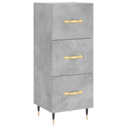 vidaXL Aparador de madera contrachapada gris hormigón 34,5x34x90 cm