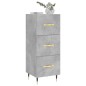 vidaXL Aparador de madera contrachapada gris hormigón 34,5x34x90 cm vidaXL Aparador de madera contrachapada gris hormigón 34,5x34x90 cm