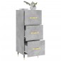 vidaXL Aparador de madera contrachapada gris hormigón 34,5x34x90 cm vidaXL Aparador de madera contrachapada gris hormigón 34,5x34x90 cm