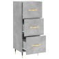 vidaXL Aparador de madera contrachapada gris hormigón 34,5x34x90 cm vidaXL Aparador de madera contrachapada gris hormigón 34,5x34x90 cm