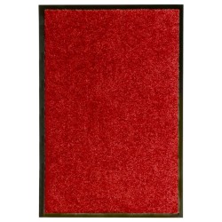 vidaXL Felpudo lavable rojo 40x60 cm