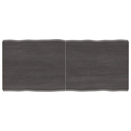 vidaXL Tablero mesa madera tratada borde vivo marrón 120x50x(2-6) cm