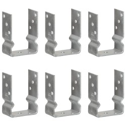 vidaXL Anclajes de valla 6 uds acero galvanizado plateado 10x6x15 cm