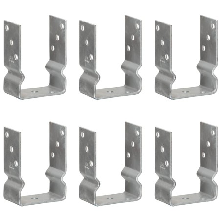 vidaXL Anclajes de valla 6 uds acero galvanizado plateado 10x6x15 cm
