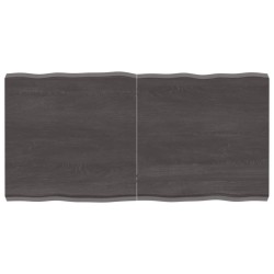 vidaXL Tablero mesa madera tratada borde vivo marrón 120x60x(2-6) cm
