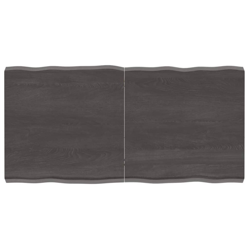 vidaXL Tablero mesa madera tratada borde vivo marrón 120x60x(2-6) cm
