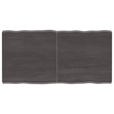 vidaXL Tablero mesa madera tratada borde vivo marrón 120x60x(2-6) cm
