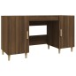 vidaXL Escritorio de madera contrachapada roble marrón 140x50x75 cm vidaXL Escritorio de madera contrachapada roble marrón 140x50x75 cm
