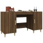 vidaXL Escritorio de madera contrachapada roble marrón 140x50x75 cm vidaXL Escritorio de madera contrachapada roble marrón 140x50x75 cm