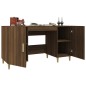 vidaXL Escritorio de madera contrachapada roble marrón 140x50x75 cm vidaXL Escritorio de madera contrachapada roble marrón 140x50x75 cm