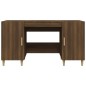 vidaXL Escritorio de madera contrachapada roble marrón 140x50x75 cm vidaXL Escritorio de madera contrachapada roble marrón 140x50x75 cm