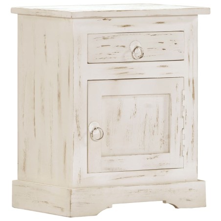 vidaXL Mesita de noche de madera maciza de mango blanca 40x30x50 cm