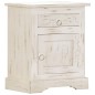 vidaXL Mesita de noche de madera maciza de mango blanca 40x30x50 cm