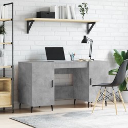 vidaXL Escritorio madera de ingeniería gris hormigón 140x50x75 cm