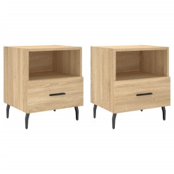vidaXL Mesita noche 2 uds madera ingeniería roble Sonoma 40x35x47,5 cm