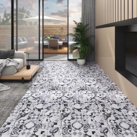 vidaXL Lamas para suelo no autoadhesivas PVC estampado gris 5,26m² 2mm