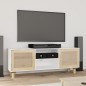 vidaXL Mueble para TV madera maciza pino y ratán natural 105x30x40 cm