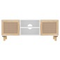 vidaXL Mueble para TV madera maciza pino y ratán natural 105x30x40 cm