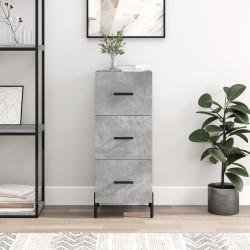 vidaXL Aparador de madera contrachapada gris hormigón 34,5x34x90 cm