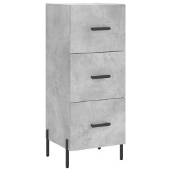 vidaXL Aparador de madera contrachapada gris hormigón 34,5x34x90 cm