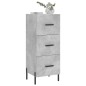 vidaXL Aparador de madera contrachapada gris hormigón 34,5x34x90 cm