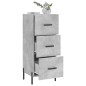 vidaXL Aparador de madera contrachapada gris hormigón 34,5x34x90 cm